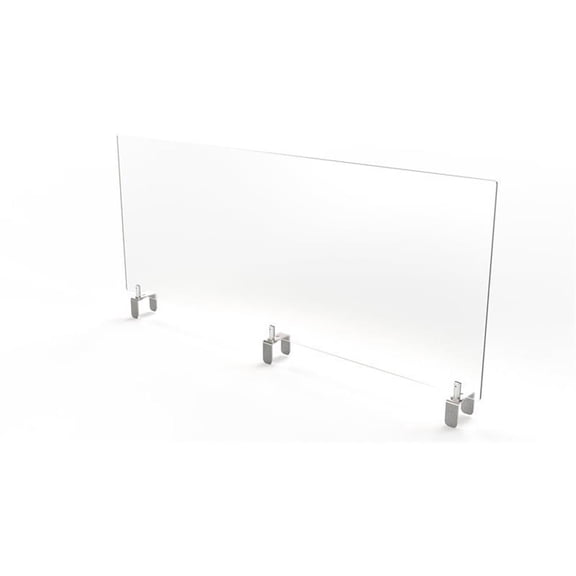 Pemberly Row Plastic 30"x48" Partition Extender with Attached Clamp in White