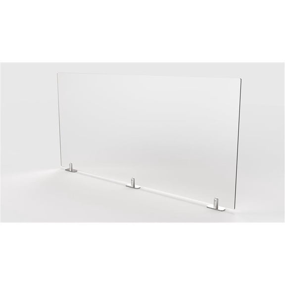 Pemberly Row Plastic 30"x48" Partition Extender with Tape in Frosted White