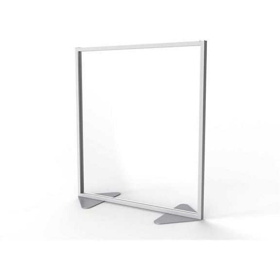 Pemberly Row Plastic Floor Partition with Full Panel Infill in Clear