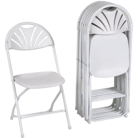 Pemberly Row Plastic Stacking Folding Chair in White (8-Pack)