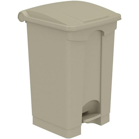 Pemberley Row Plastic Tan Trash Can Rectangular Touchless 15.75"W x 16"D x 23.25"H Unassembled