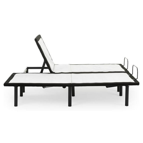 Pemberly Row Plush Cal King Split Mattress and H Bed Base in White