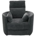 thumbnail image 1 of Pemberly Row Polyester Fabric Power Swivel Glider Recliner in Black, 1 of 9