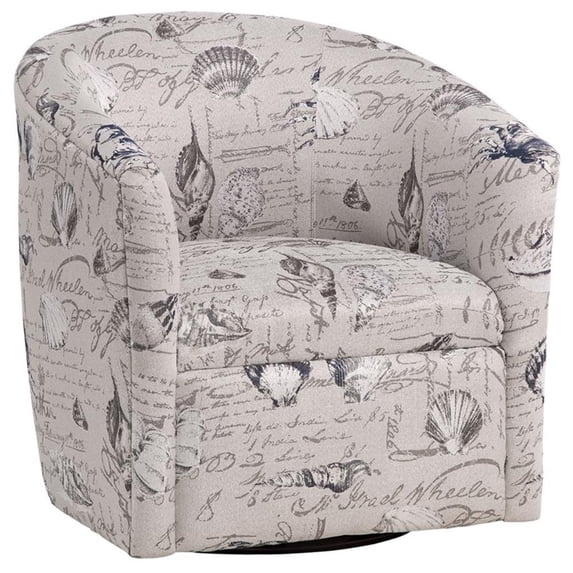 Pemberley Row Polyester Gray Accent Chair Swivel 29.75"W x 30"D x 30"H