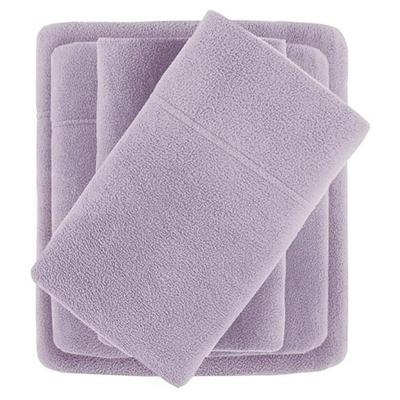 Pemberly Row Polyester Micro Fleece Solid Sheet Set - Lavender