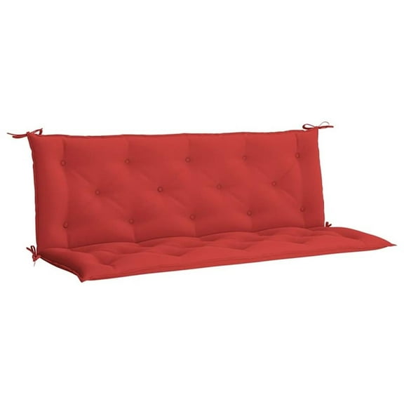 Pemberly Row Polyester Oxford fabric Garden Bench Cushion in Red (Set of 2)