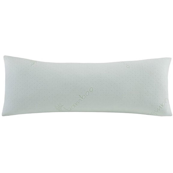 Pemberly Row Polyester Rayon Foam Pillow with Bamboo Cover in Ivory