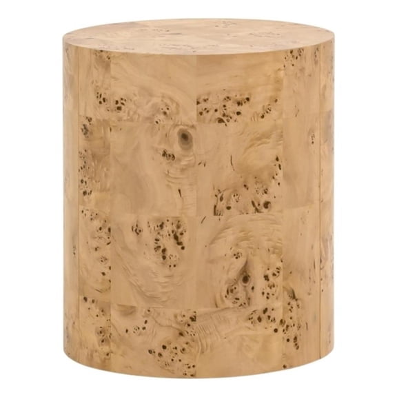 Pemberly Row Poplar Burl Veneer Accent Table 18" x 21" in Natural
