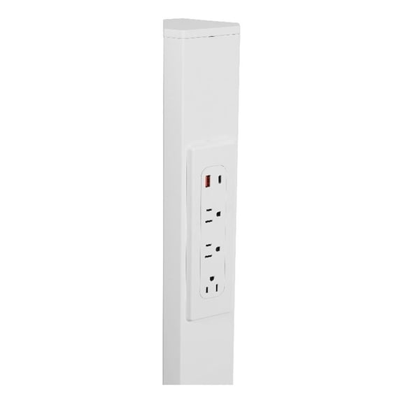 Pemberly Row Power Anywhere Station-3AC/1USB- in White Metal