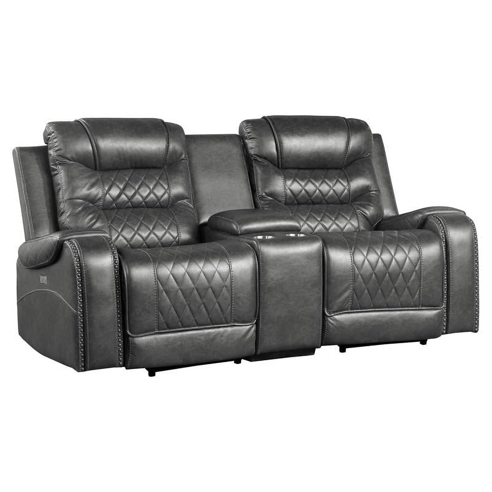 Pemberly Row Power Double Reclining Loveseat with Center Console