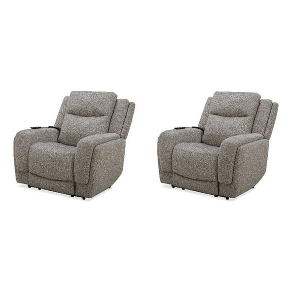 Pemberly Row Power Zero Gravity Recliner with Heat & Massage Two Pack