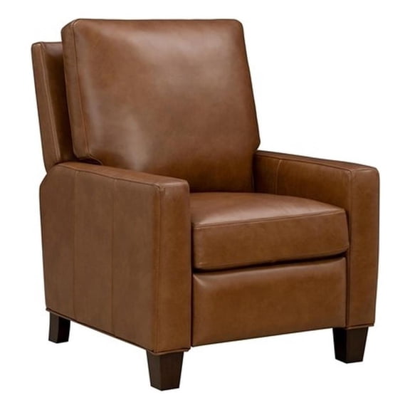 Pemberly Row Premium Push Thru The Arms Recliner in Oregon Oak