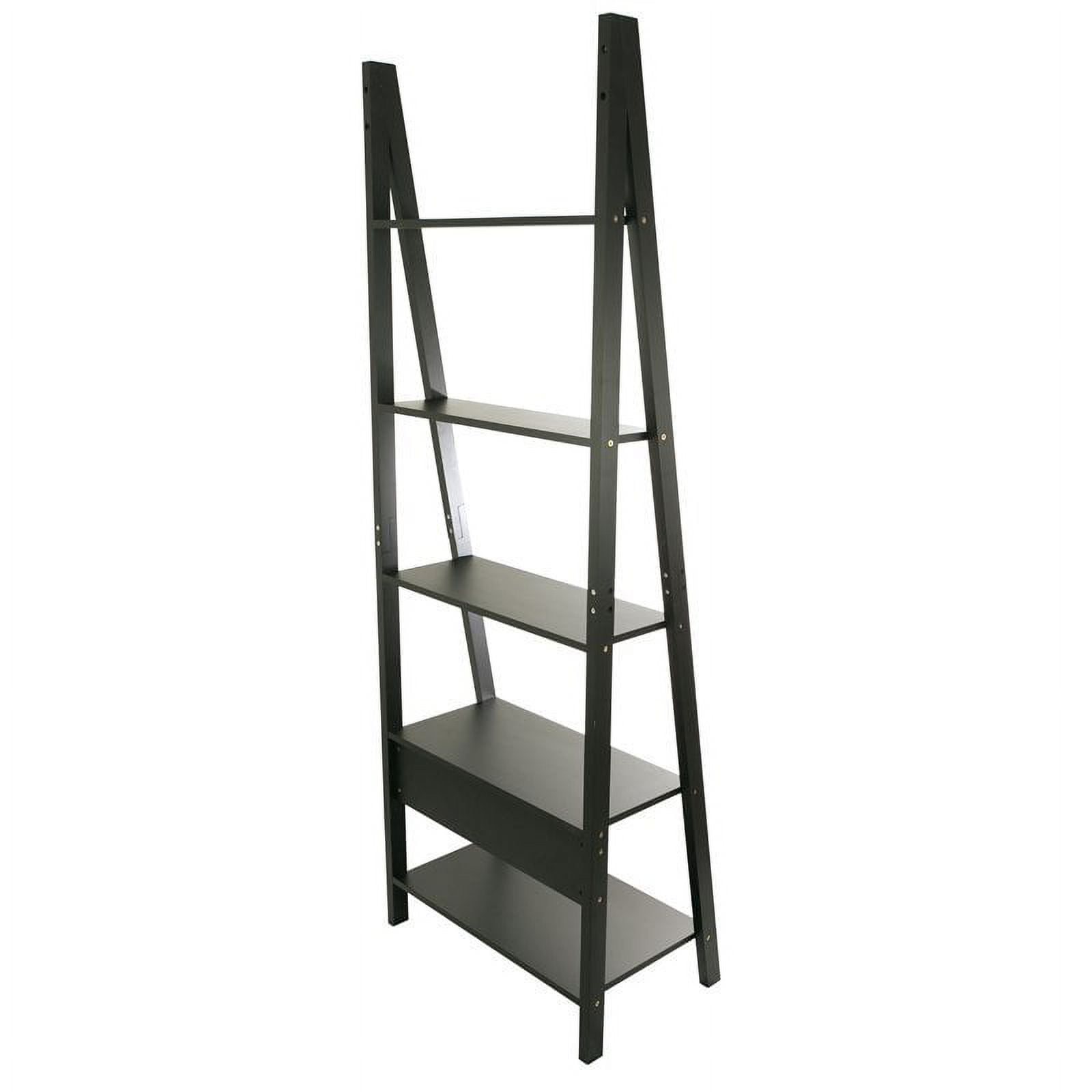 Pemberly Row  Providence  Miller Floor Shelf Black Engineered Wood