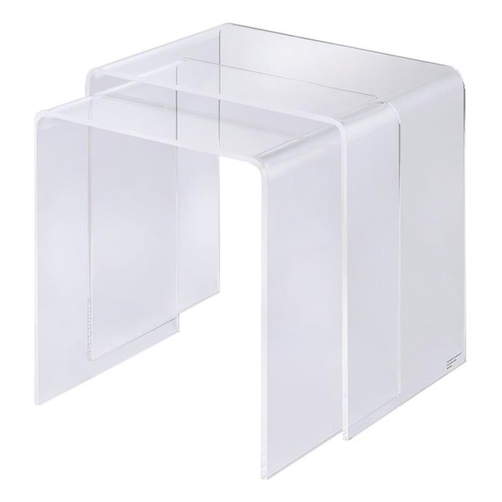 Pemberley Row Acrylic Clear Nesting Tables Rectangular Contemporary ...