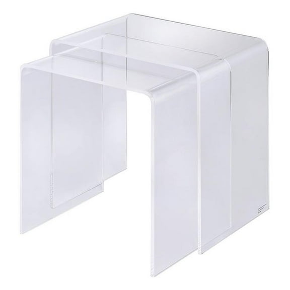 Pemberly Row Pure Decor Lucite and Acrylic Nesting Tables - Clear (Set of 2)