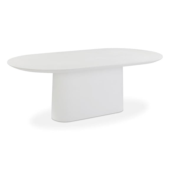 Pemberly Row Pure White Indoor/Outdoor Concrete Dining Table