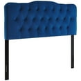 thumbnail image 1 of Pemberly Row Queen Diamond Tufted Performance Velvet Headboard in Navy, 1 of 7