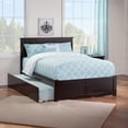 thumbnail image 1 of Pemberly Row Queen Solid Wood Bed with Twin XL Trundle in Espresso, 1 of 5