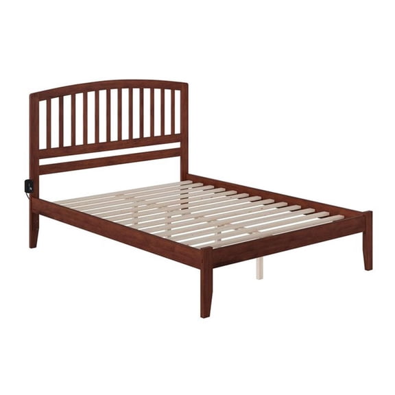 Pemberly Row Richmond Queen Solid Wood Platform Bed in Walnut