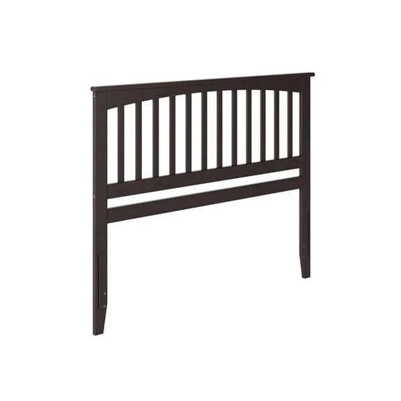 Pemberly Row Mission Queen Wood Headboard in Espresso
