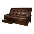 thumbnail image 1 of Pemberly Row Queen-size Faux Leather Futon Mattress in Java Brown, 1 of 3