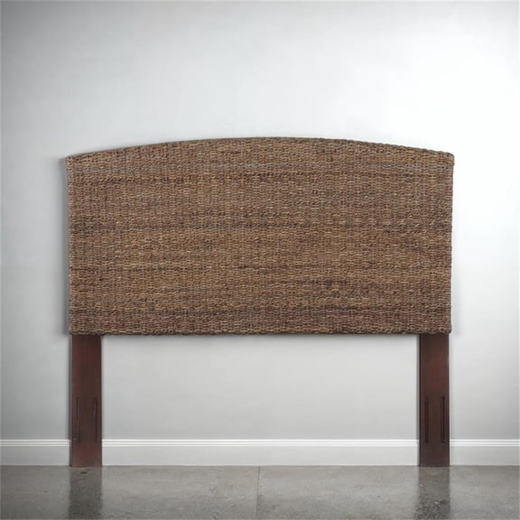 Pemberly Row Rattan Natural Clifton Queen Banana Leaf Panel Headboard