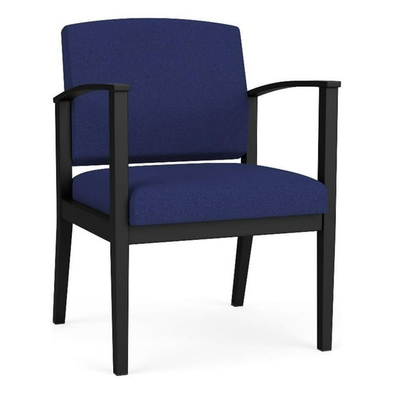 Pemberly Row Reception Waiting Room Healthcare Guest Chair / Black Steel / Blue
