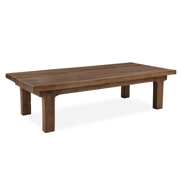 Pemberly Row Reclaimed Wood Rectangle Coffee Table in Terracotta