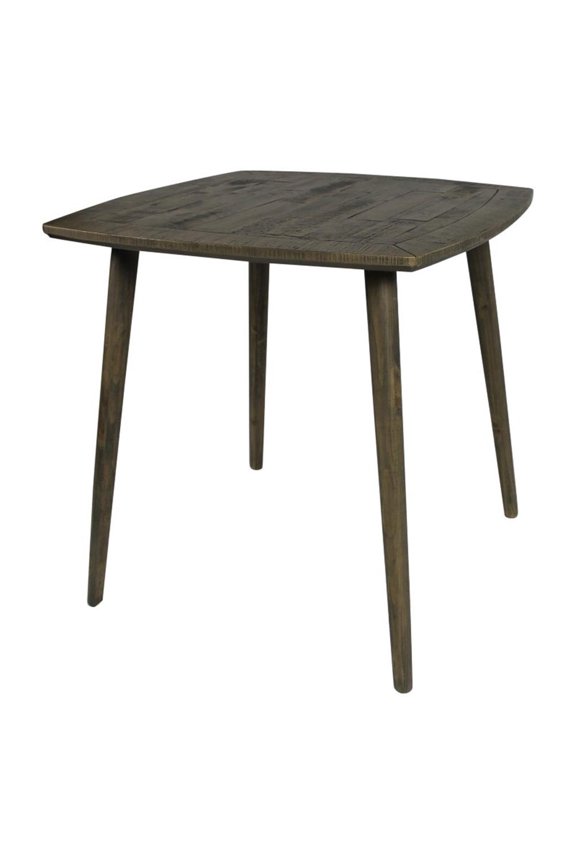 Reclaimed Wood Square Counter Table with Slender Legs in Brown