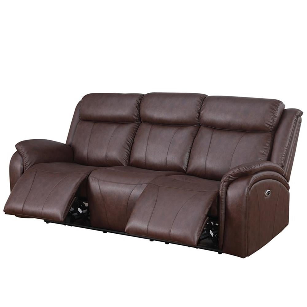 Pemberly Row Recliner Leather Sofa Power Reclining 3 Seater Sofa in ...