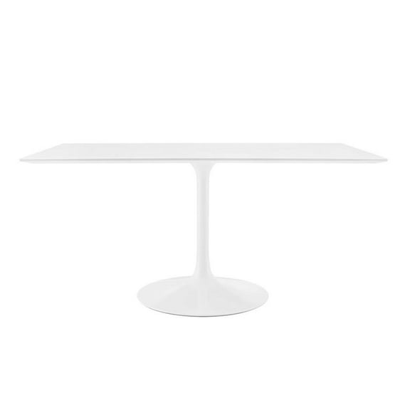 Pemberly Row Rectangle Modern Wood Top Dining Table in White