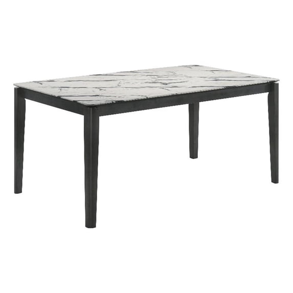 Pemberly Row Rectangular Mid-Century Wood Dining Table in White