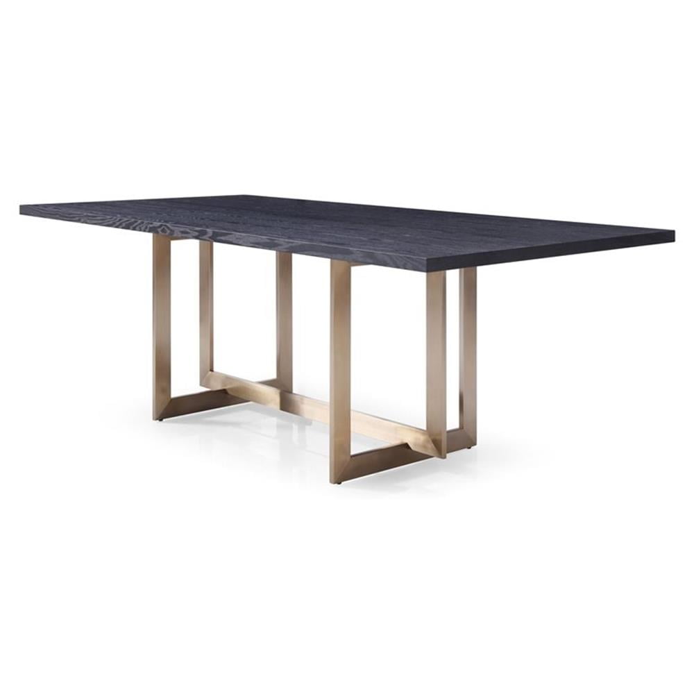 Pemberly Row Rectangular Modern Wood & Stainless Steel Dining Table in ...