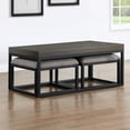 thumbnail image 1 of Pemberly Row Rectangular Nesting Table with 2 Stools in Brown, 1 of 7