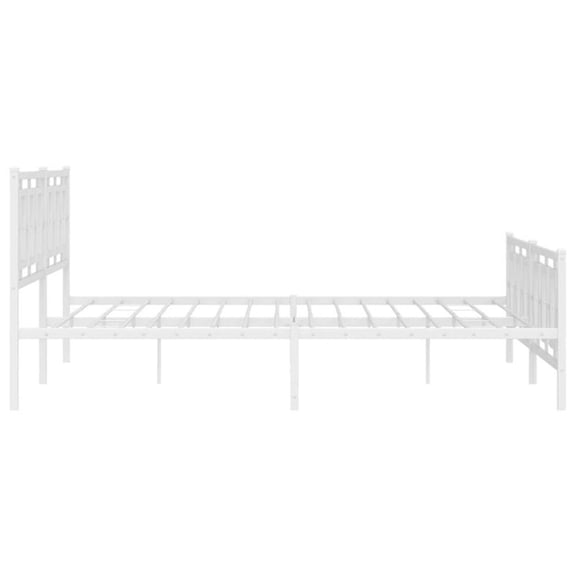 Pemberly Row Rectangular Powder-Coated Steel Full Bed Frame in White