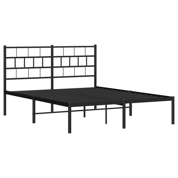 Pemberly Row Rectangular Steel Full/Double Bed Frame in Black