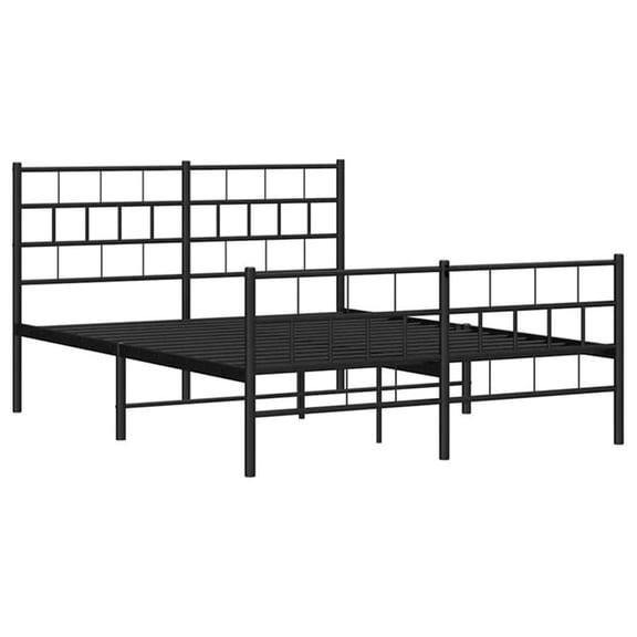 Pemberly Row Rectangular Steel Full/Double Bed Frame in Black
