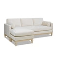 thumbnail image 1 of Pemberly Row Reversible Chaise Sectional Sofa French Beige Performance Velvet, 1 of 15