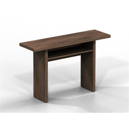 Pemberly Row Ritz Engineered Wood Italian Extendable Console Table in Brown