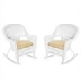 thumbnail image 1 of Pemberly Row Rocker Wicker Chair in White with Tan Cushion (Set of 2), 1 of 1