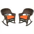 thumbnail image 1 of Pemberly Row Rocker Wicker Chair in Espresso and Orange (Set of 2), 1 of 1