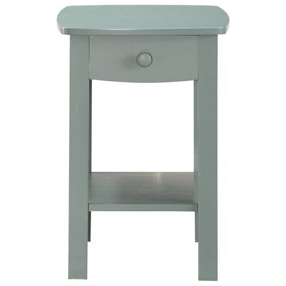 Pemberly Row Roe 1 Drawer Green Nightstand Open Shelf And Wood Hardware
