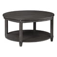 thumbnail image 1 of Pemberly Row Round Coffee Table with Lower Shelf in Slate Gray Wood Finish, 1 of 8