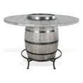 thumbnail image 1 of Pemberly Row Round Mahogany Pub Table with Wine Barrel Base in Gray, 1 of 7