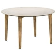 thumbnail image 1 of Pemberly Row Round Marble & Wood Coffee Table in White and Natural, 1 of 6