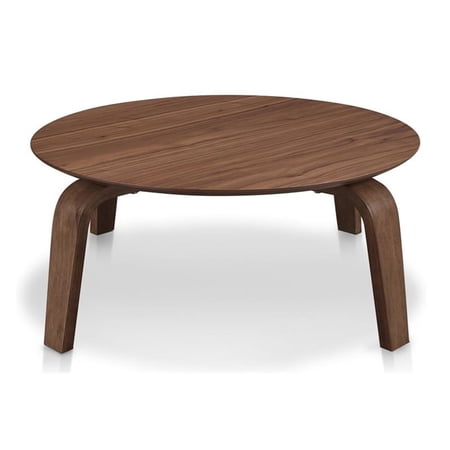 Pemberly Row Round Shape Mid-Century Wood Coffee Table in Brown
