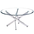 thumbnail image 1 of Pemberly Row Round Tempered Glass Coffee Table in Silver Chrome, 1 of 7