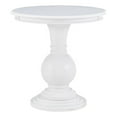 thumbnail image 1 of Pemberly Row Round Transitional Wood Accent Table w/ Pedestal Base in White, 1 of 13