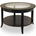 thumbnail image 1 of Pemberly Row Round Wood Coffee Table with Glass Top in Dark Espresso, 1 of 6