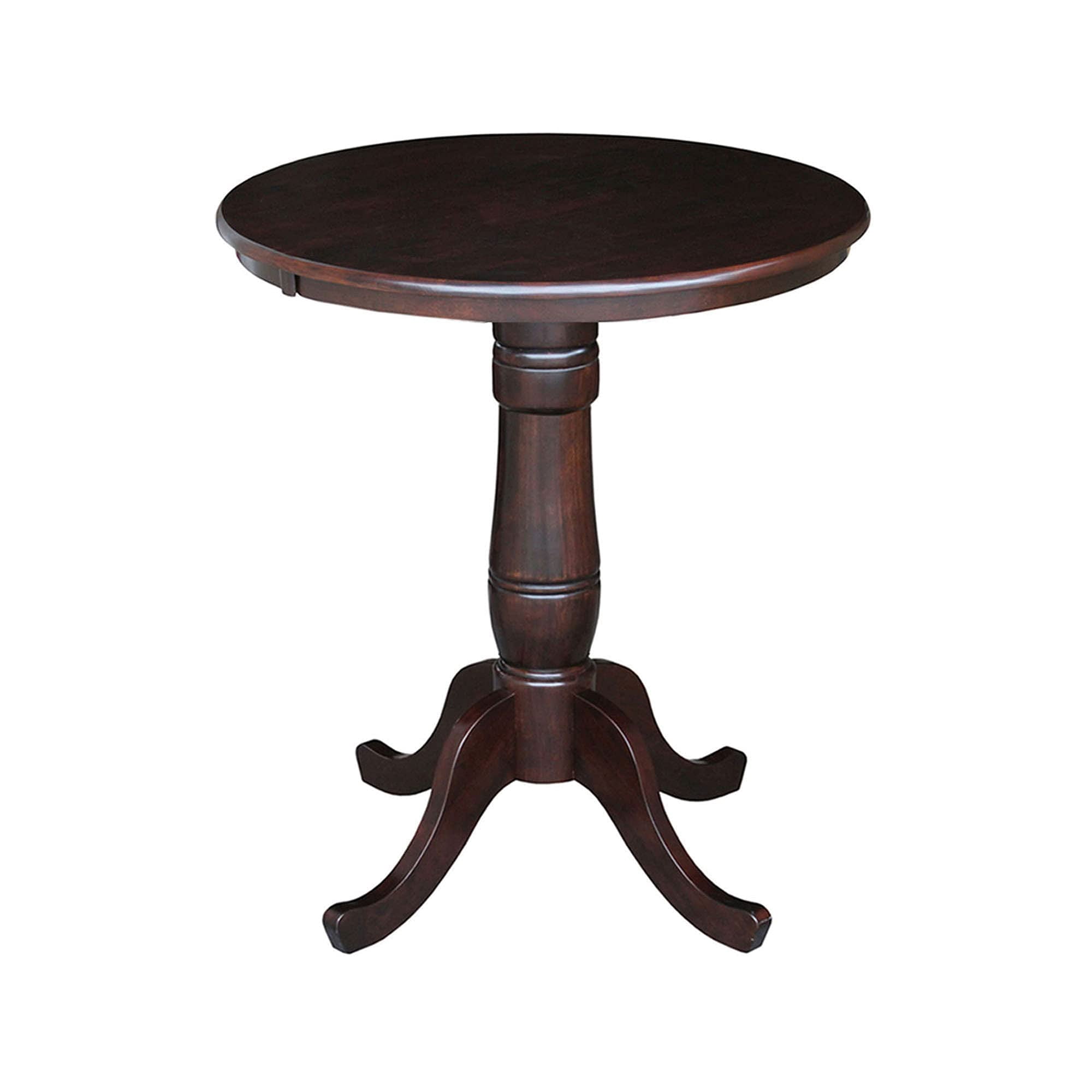 Pemberley Row Wood Brown Dining Table Round Pedestal 36"H Unassembled ...